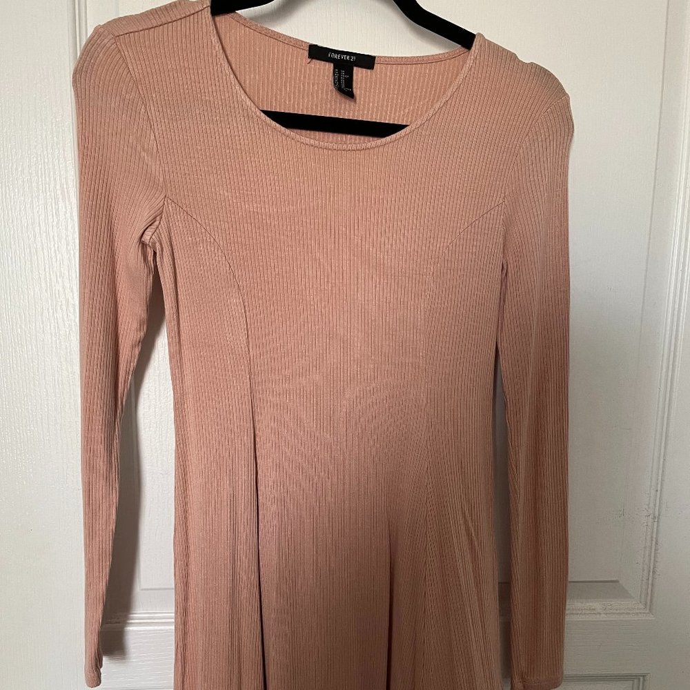 Forever 21 Long-Sleeved Ribbed Sweater Dress - Small
